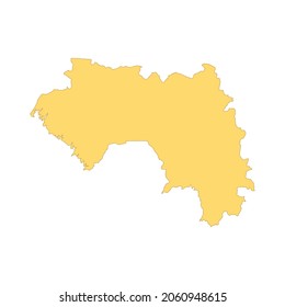 Guinea map color line element. Border of the country.