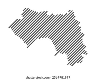 Guinea - Map of the country formed by lines. Vector Illustration.