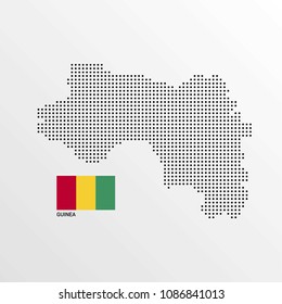 Guinea Map design with flag and light background vector 