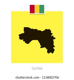 Guinea map design with flag and yellow background vector