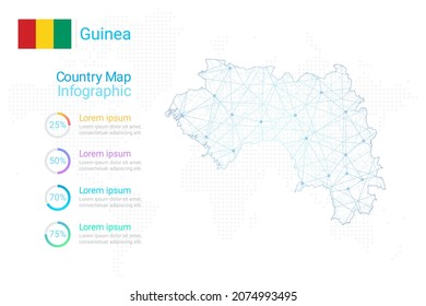 Guinea map with elements of infographics template. Vector illustration eps10