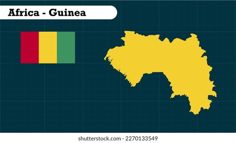 Guinea Map, Guinea map flat chart vector illustration, Guinea Africa Flag,
Guinea map vector illustration on blue background, Africa,
