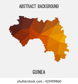 Guinea map in geometric polygonal style.Abstract tessellation,modern design background. Vector illustration EPS8