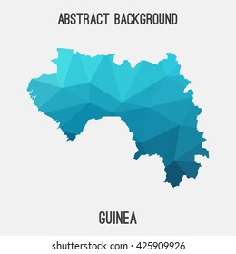 Guinea map in geometric polygonal style.Abstract tessellation,modern design background. Vector illustration EPS8