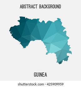 Guinea map in geometric polygonal style.Abstract tessellation,modern design background. Vector illustration EPS8