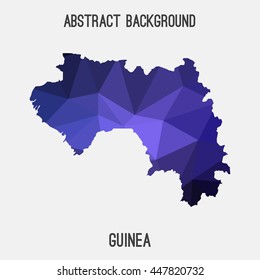 Guinea map in geometric polygonal,mosaic style.Abstract tessellation,modern design background. Vector illustration EPS8