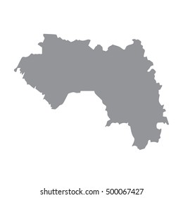 Guinea map in gray on a white background