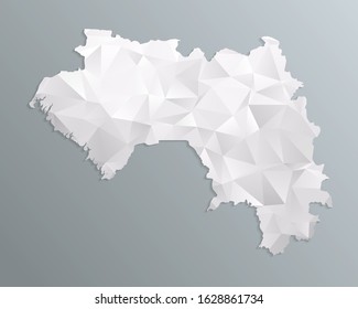 Guinea map gray in polygonal style on dark background. isolated vector illustration eps 10.