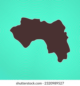 Guinea map icon. Country shape on radiant striped gradient background. Guinea vibrant poster. Amazing vector illustration.