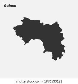 Guinea map silhouette. Vector illustration.
