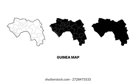 Projeto de ilustração do vetor do mapa da Guiné