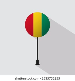 Ilustración vectorial de la bandera del signo del círculo nacional de Guinea