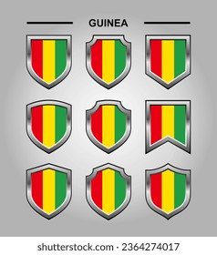 Guinea National Emblems Flag and Luxury Shield