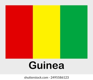 Guinea national flag. Banner, state symbol, flagpole.