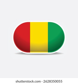 Guinea national flag button vector