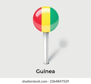 Guinea national flag map marker pin icon illustration