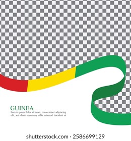 guinea national flag ribbon stock vector