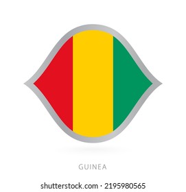 Guinea national team flag in style for international basketball competitions. Vector sign.