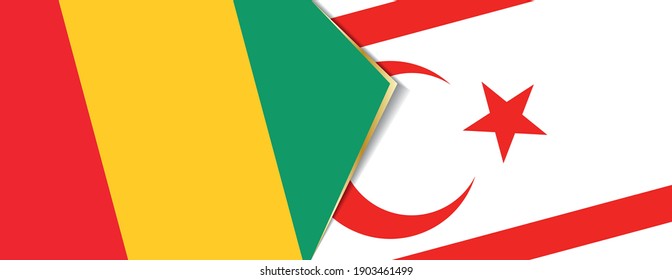 Banderas de Guinea y Chipre Septentrional, dos banderas vectoriales símbolo de relación o enfrentamiento.