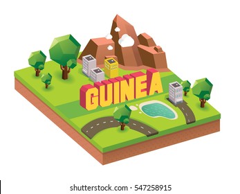 Guinea is one of  beautiful country to visit.vector illustrator