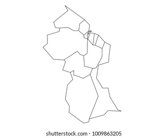 guinea outline map. detailed isolated vector country border contour maps on white background.