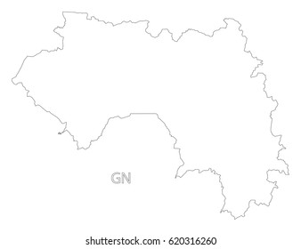 Guinea outline silhouette map illustration