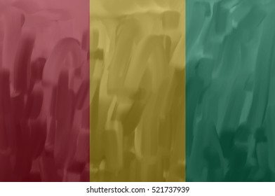 Guinea painted / drawn vector flag. Dramatic, unusual look. Vector file contains flag and texture layers
