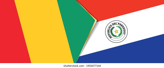 Guinea and Paraguay flags, two vector flags symbol of relationship or confrontation.