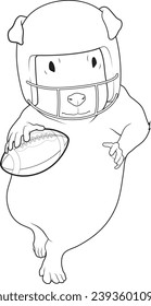 Guinea pig American Football Sports Animal Vector Graphic Art Illustration