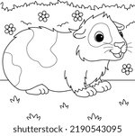 Guinea Pig Animal Coloring Page for Kids