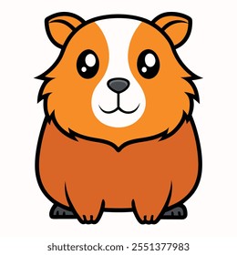 Guinea pig animal flat vector illustration on white background.