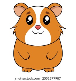 Guinea pig animal flat vector illustration on white background.