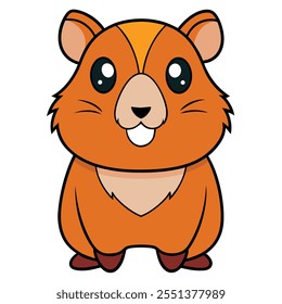 Guinea pig animal flat vector illustration on white background.