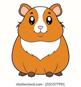 Guinea pig animal flat vector illustration on white background.