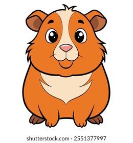 Guinea pig animal flat vector illustration on white background.