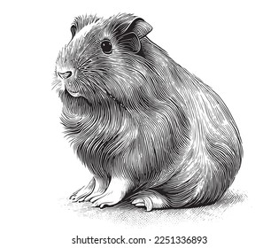 Guinea pig animal sketch Vector illustration