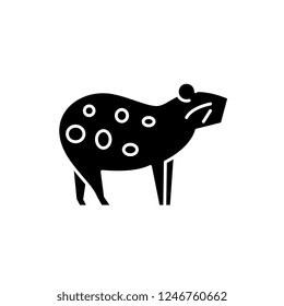 Guinea pig black icon, vector sign on isolated background. Guinea pig concept symbol, illustration 