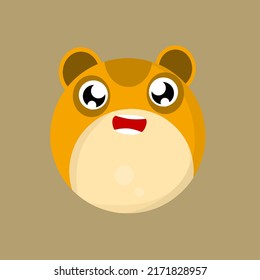 guinea pig character vector, cute round brown hamster in kawaii style, perfect for pet and mascot logo