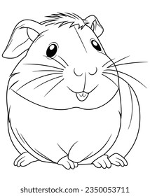 Guinea pig coloring page line art