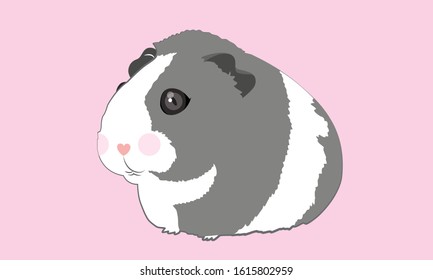 Guinea pig cute style cartoon vector