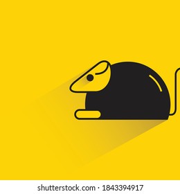 guinea pig drop shadow on yellow background