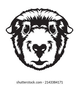 Guinea pig face vector iilustration in hand drawn style, perfect for tshirt and mascot design 