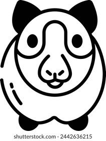 Guinea Pig glyph and line vector illustration