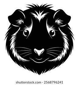 Guinea pig head vector silhouette art illustration