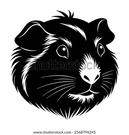 Guinea pig head vector silhouette art illustration