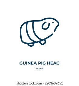 Guinea pig heag icon. Linear vector illustration from fauna collection. Outline guinea pig heag icon vector. Thin line symbol for use on web and mobile apps, logo, print media.