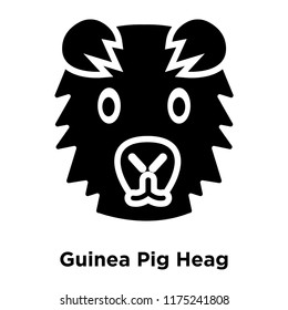 Guinea Pig Heag icon vector isolated on white background, logo concept of Guinea Pig Heag sign on transparent background, filled black symbol