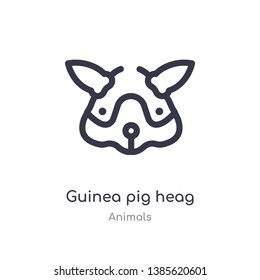 guinea pig heag outline icon. isolated line vector illustration from animals collection. editable thin stroke guinea pig heag icon on white background