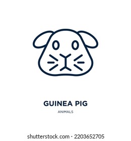 guinea pig icon from animals collection. Thin linear guinea pig, animal, pet outline icon isolated on white background. Line vector guinea pig sign, symbol for web and mobile