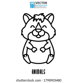 Guinea pig icon, outline vector sign. Animal concept. Eps 10 vector illustration.